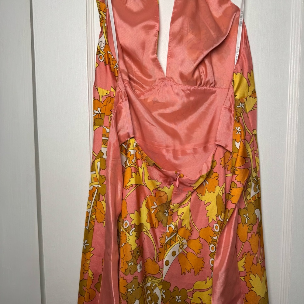Laundry by Shelli Segal Vintage 90s 100% Silk Halter Dress NEW 10 - Picture 11 of 13